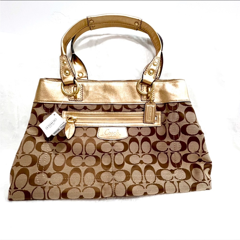Coach Y2K NWT Penelope Gold Signature Jacquard Shoulder Bag with Wallet - Picture 2 of 16